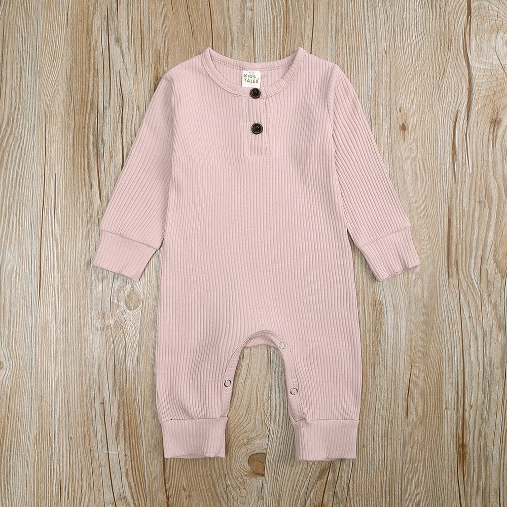 Blush Henley-Style Sleepsuit - Stylemykid.com