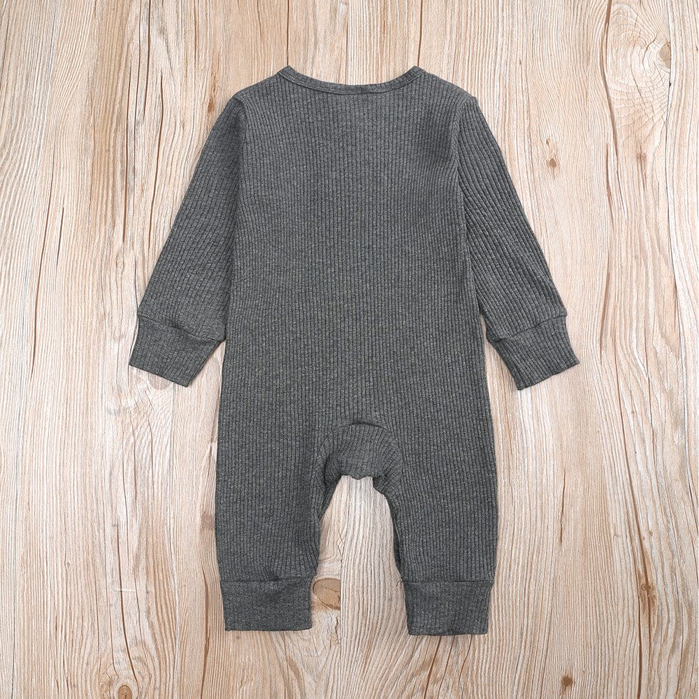 Charcoal Henley-Style Sleepsuit - Stylemykid.com
