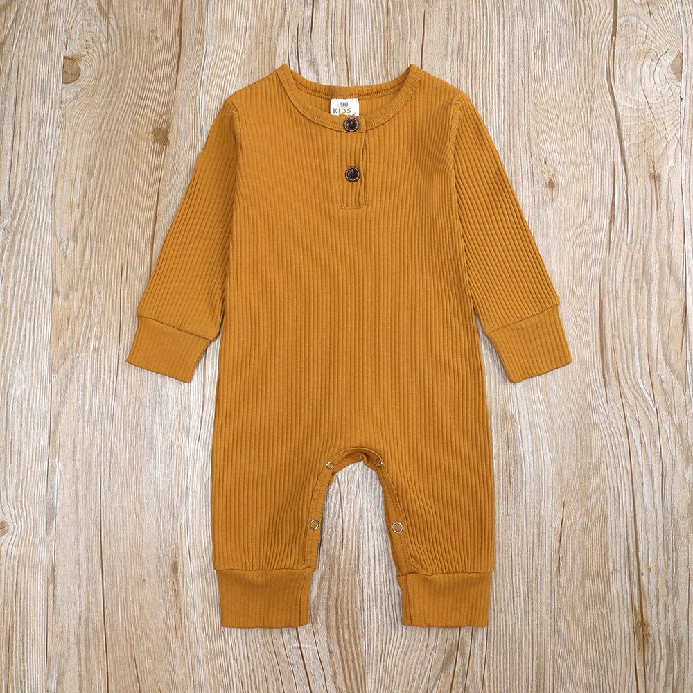 Ochre Henley-Style Sleepsuit - Stylemykid.com