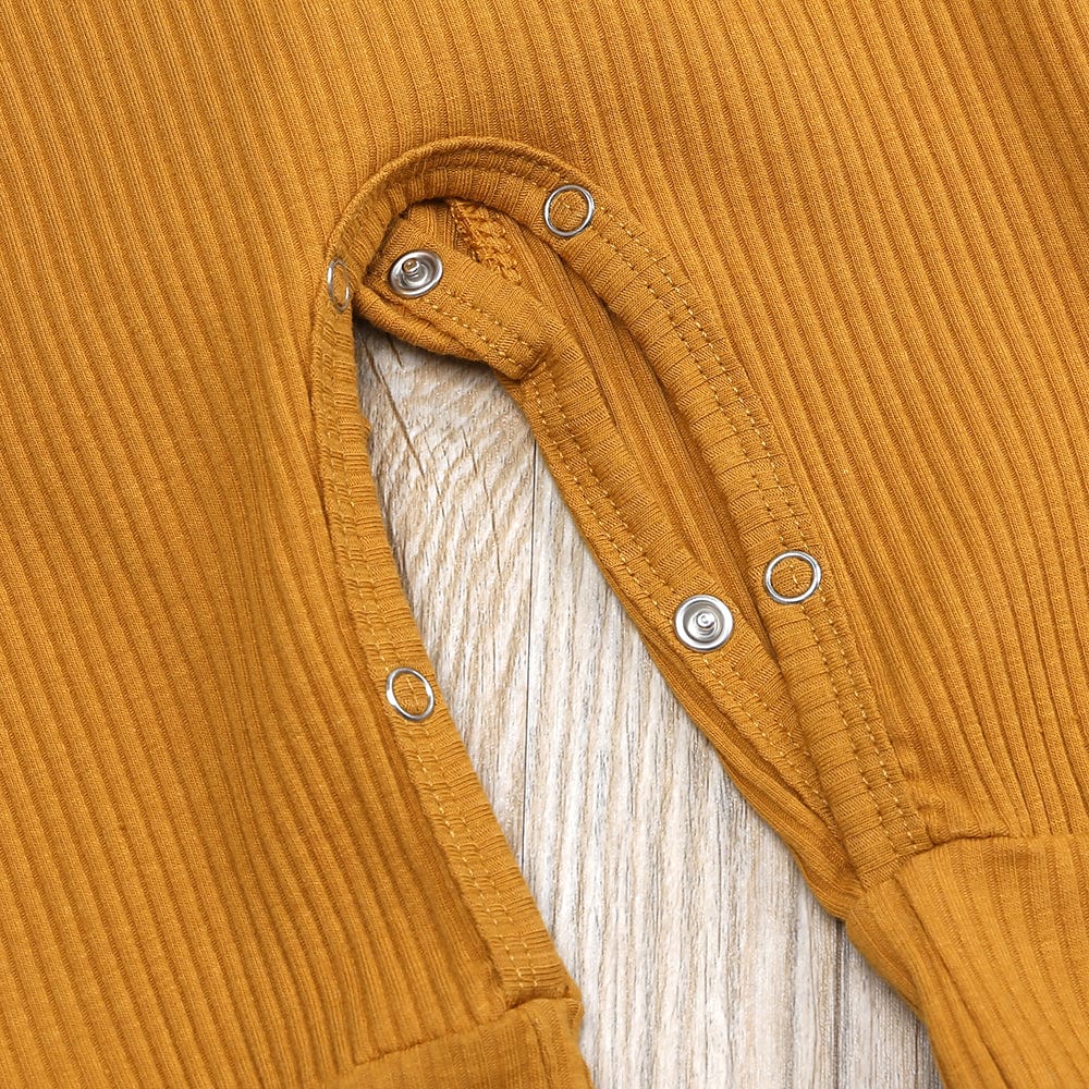 Ochre Henley-Style Sleepsuit - Stylemykid.com