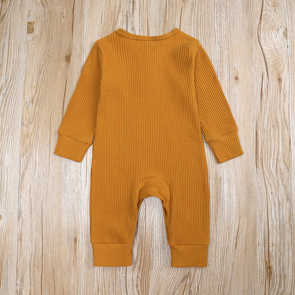 Ochre Henley-Style Sleepsuit - Stylemykid.com