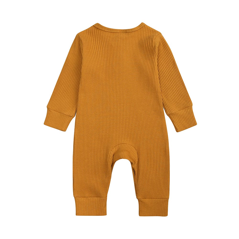Ochre Henley-Style Sleepsuit - Stylemykid.com
