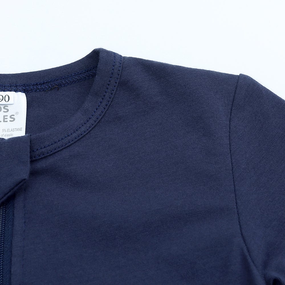 Navy Blue Zip Sleepsuit - Stylemykid.com