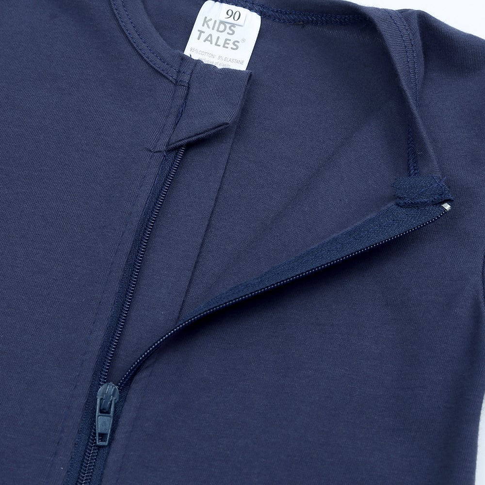 Navy Blue Zip Sleepsuit - Stylemykid.com