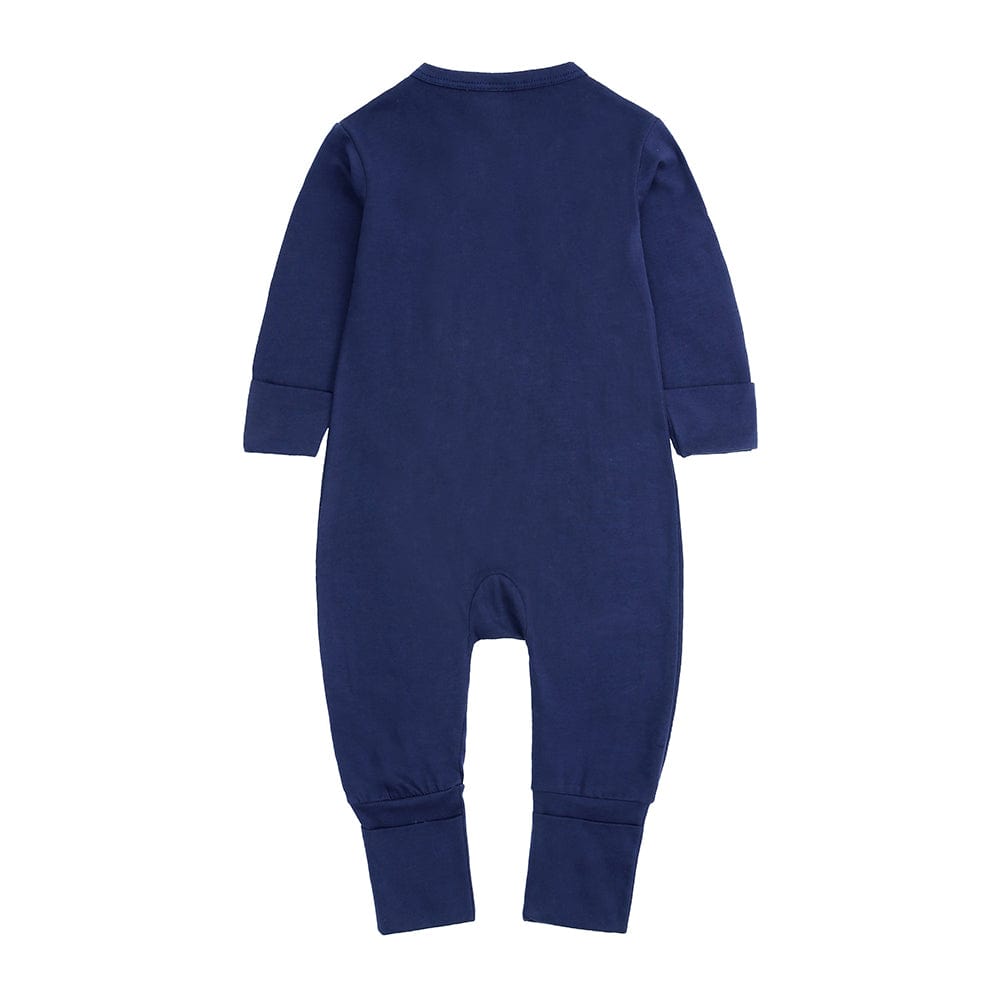 Navy Blue Zip Sleepsuit - Stylemykid.com