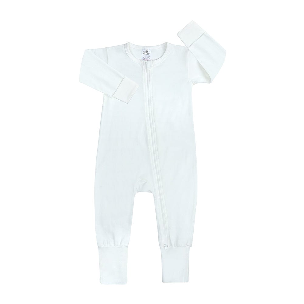 White Zip Sleepsuit - Stylemykid.com