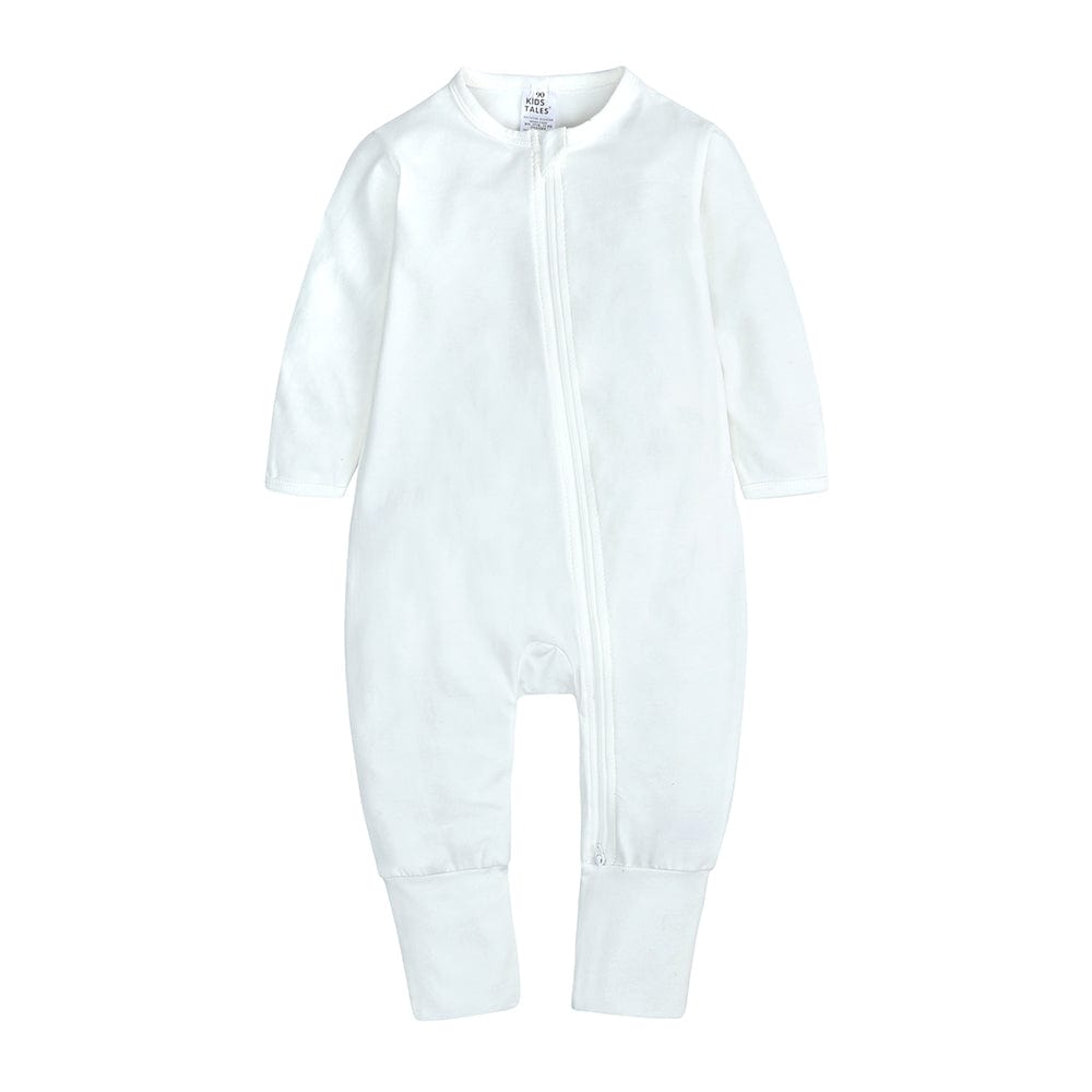 White Zip Sleepsuit - Stylemykid.com