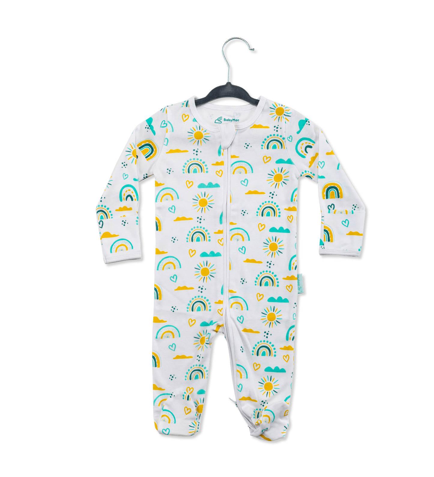 Organic Cotton Double Zip Sleepsuit For Baby By BabyMac - Stylemykid.com