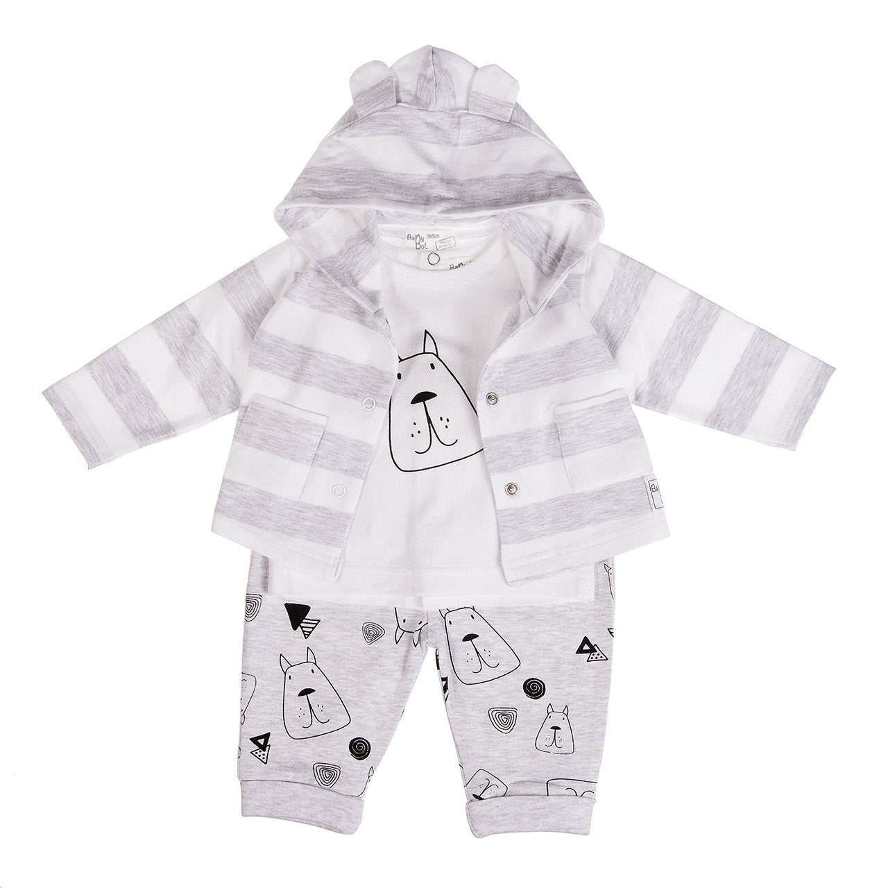 Babybol - Dream Doggy Baby 3 Piece Outfit with 3D Ears Hoody 18 to 24 Months - Stylemykid.com
