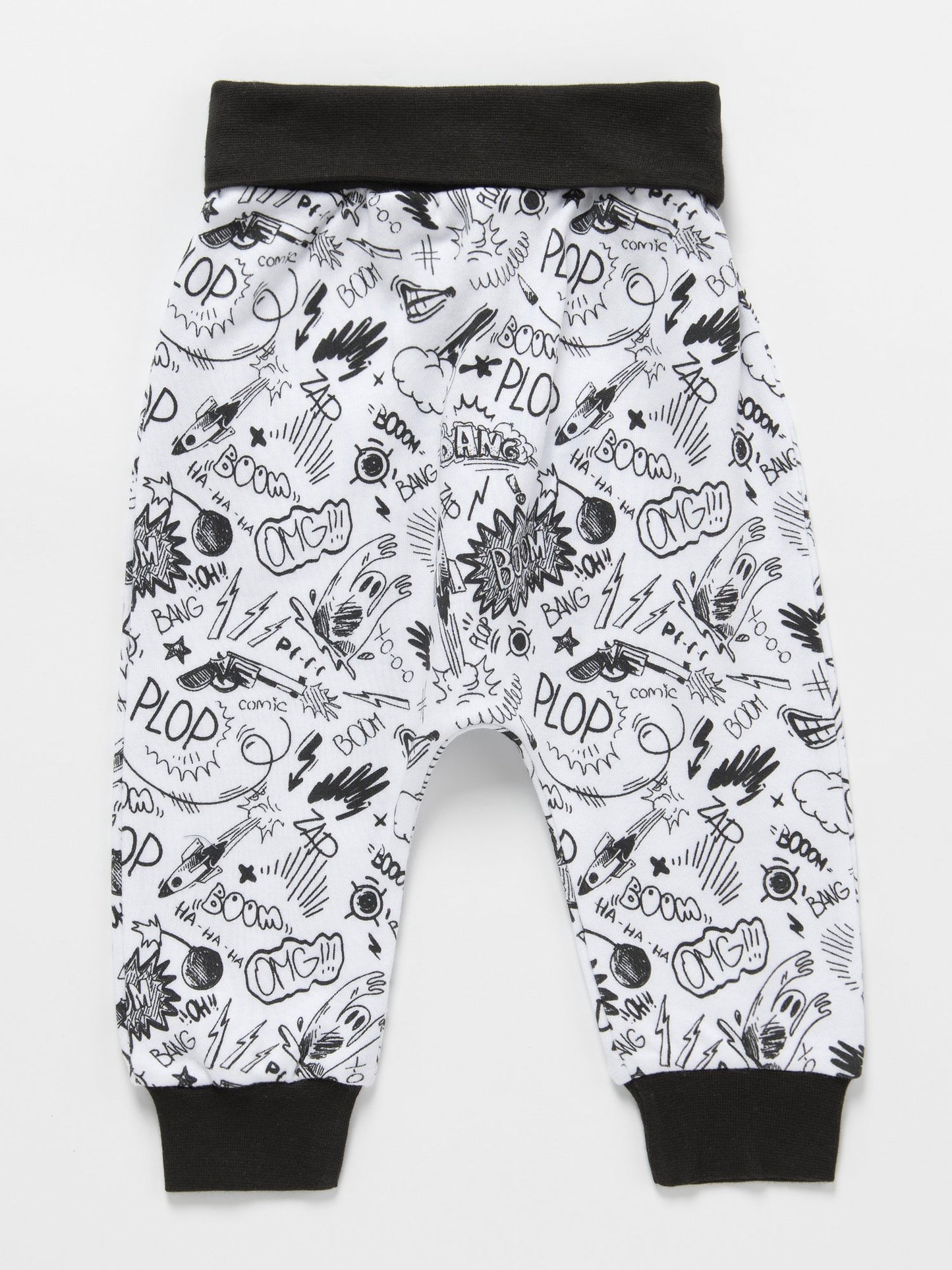 Artie - Pop Comic Black and White Bottoms (6-9 months) - Stylemykid.com