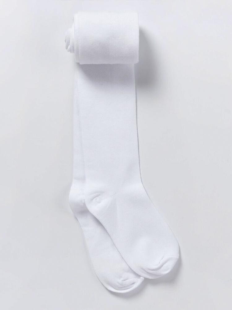 Artie - Pure White Plain Girls Tights - Stylemykid.com