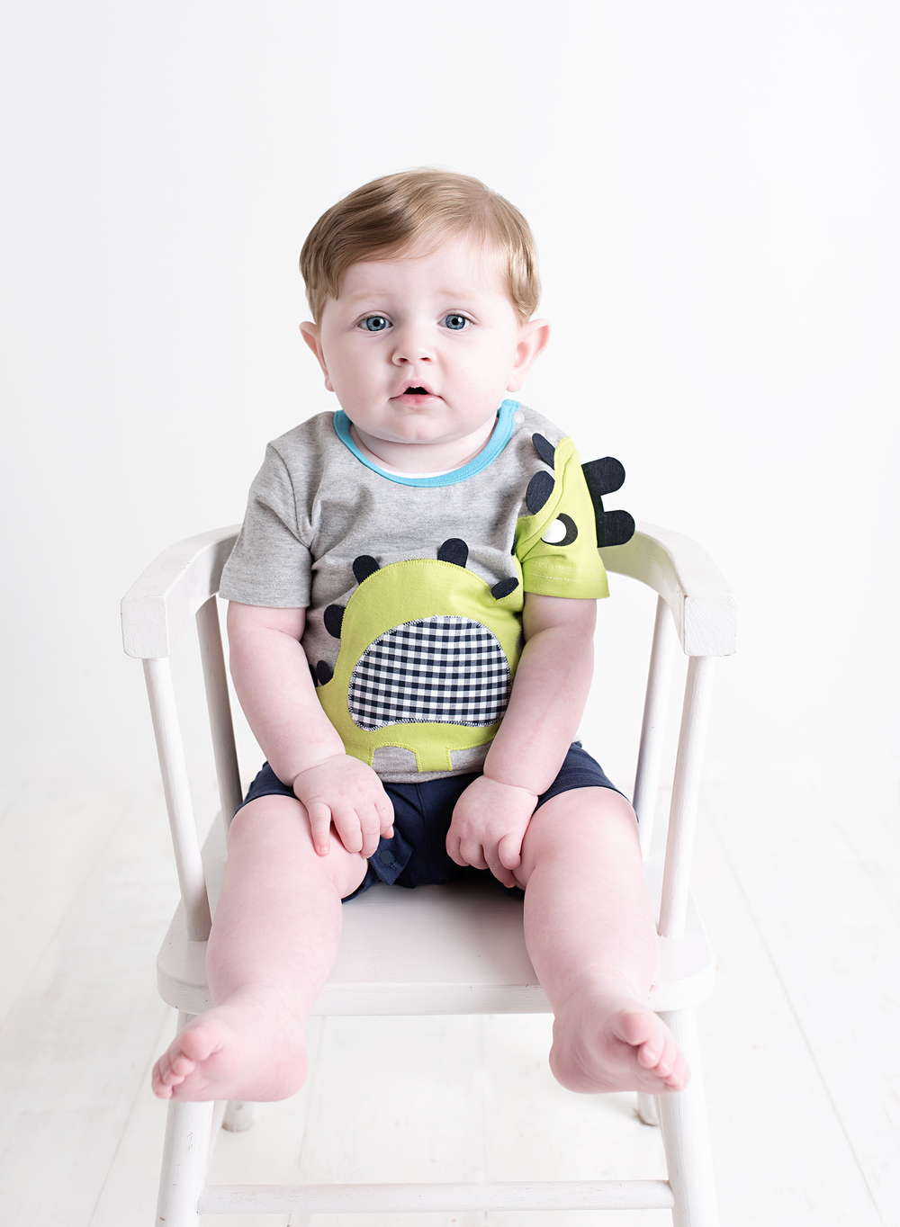 Spikey Dino Romper - Grey and Blue with Bright Dinosaur 3D Applique 6 to 12 months - Stylemykid.com