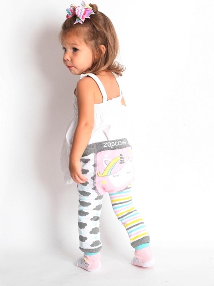Zoocchini - Baby Leggings & Socks Set - Grip+Easy Comfort Crawlers - Allie the Alicorn - Stylemykid.com