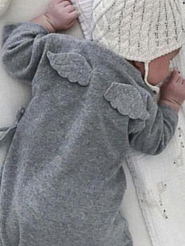 Baby & Toddler Tie-Wrap Sleepsuit with Angel Wings Detail - Grey 9 to 24 months - Stylemykid.com