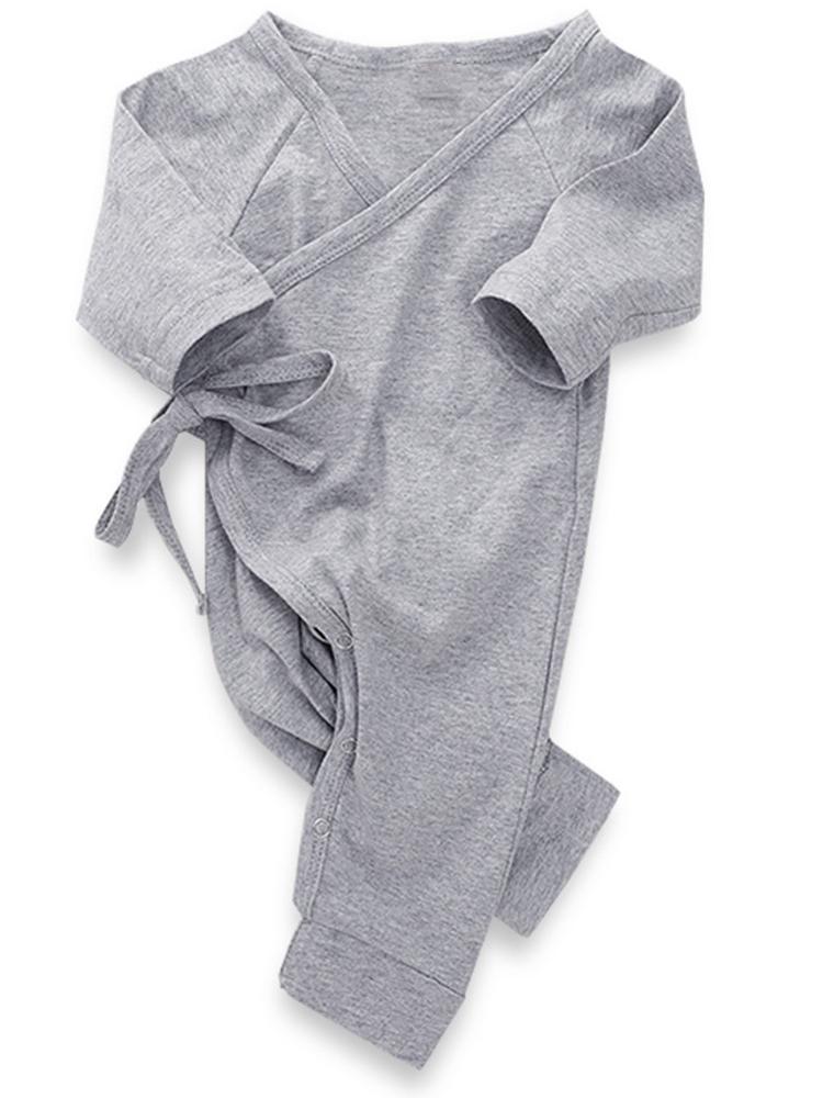 Baby & Toddler Tie-Wrap Sleepsuit with Angel Wings Detail - Grey 9 to 24 months - Stylemykid.com