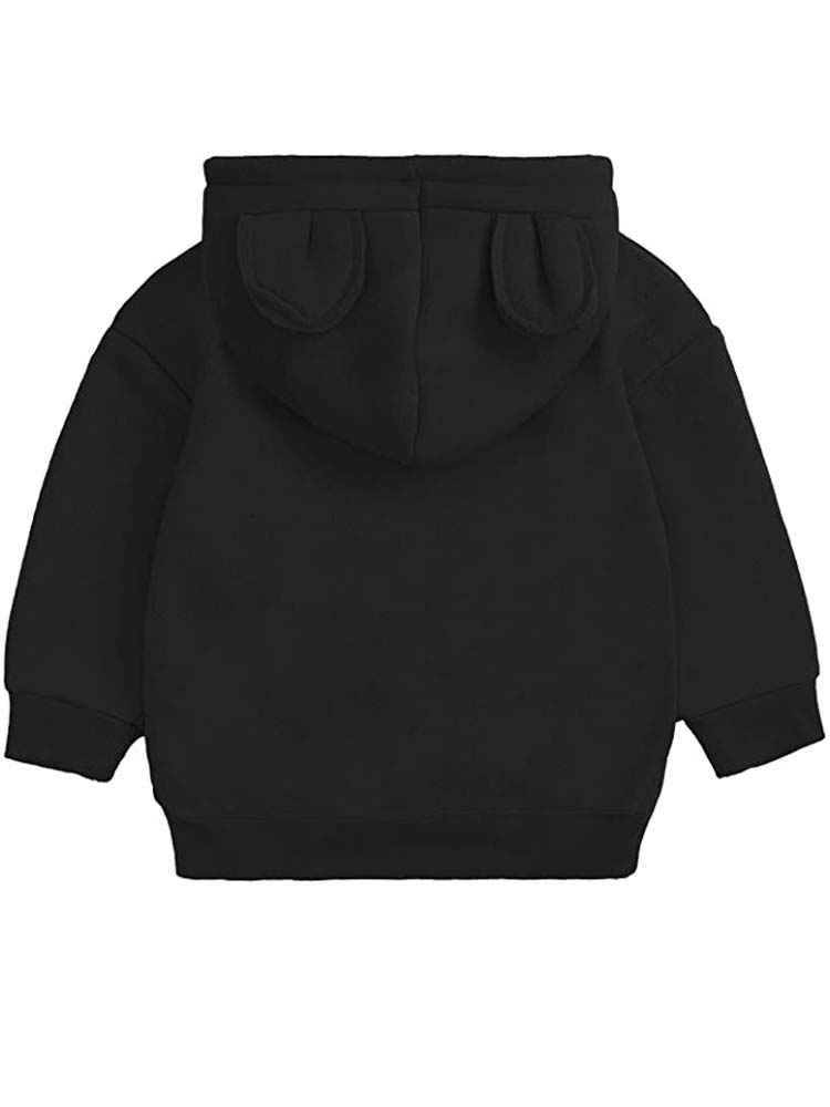 Unisex Animal Ears Hooded Sweatshirt Black