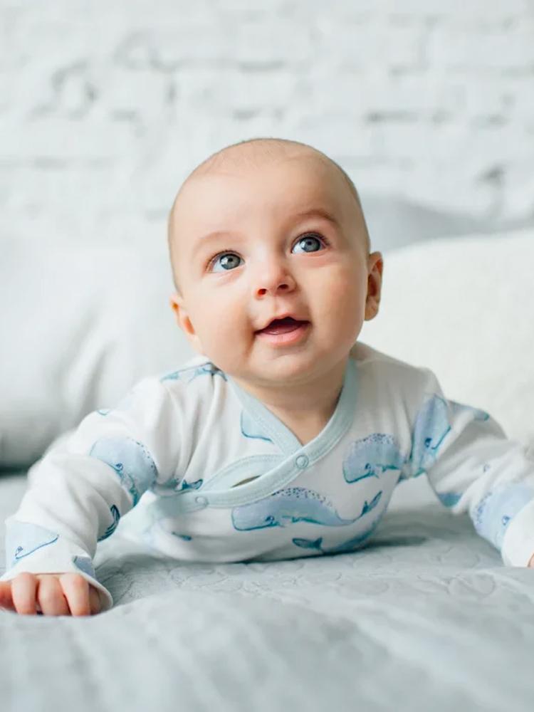 Artie - Baby Whale Patterned White Sleepsuit 12-18M - Stylemykid.com