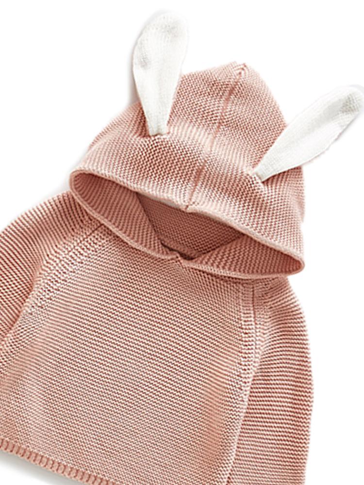 Bunny Boo! Bunny Ears Dusky Pink Baby Jumper - Stylemykid.com