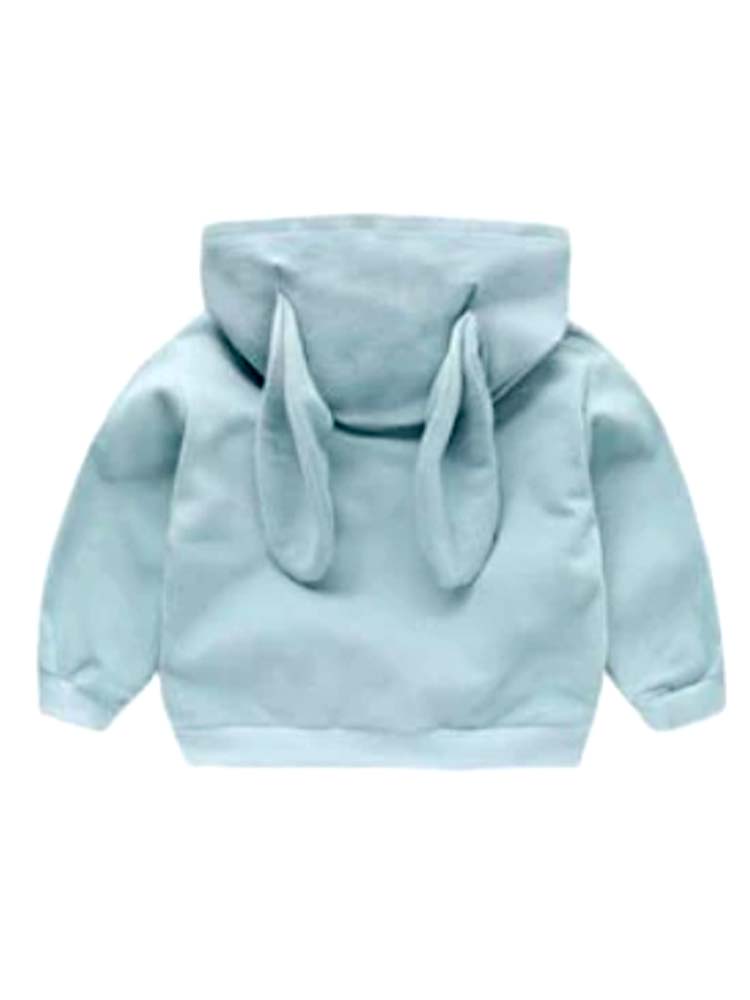 Bunny Ears Blue Hoodie - Baby and Toddler Sweatshirt with Ears - 6m to 3Y - Stylemykid.com