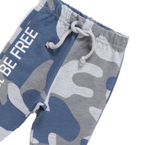 Artie - Camouflage French Terry Joggers in Blue & Grey 3-6M and 9-12M - Stylemykid.com