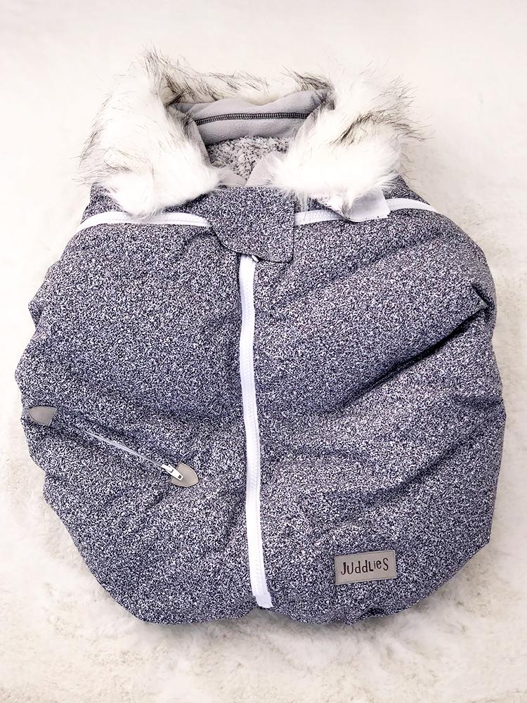 Juddlies - Infant Car Seat Cover in Salt & Pepper Grey 0-12 Months - Stylemykid.com