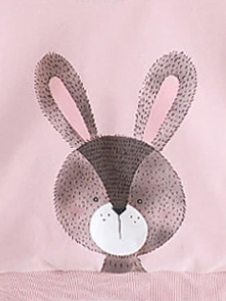 Cute Bunny Pink and Grey Sweatshirt & Bottoms 2 Piece Outfit - 12M to 4Y - Stylemykid.com