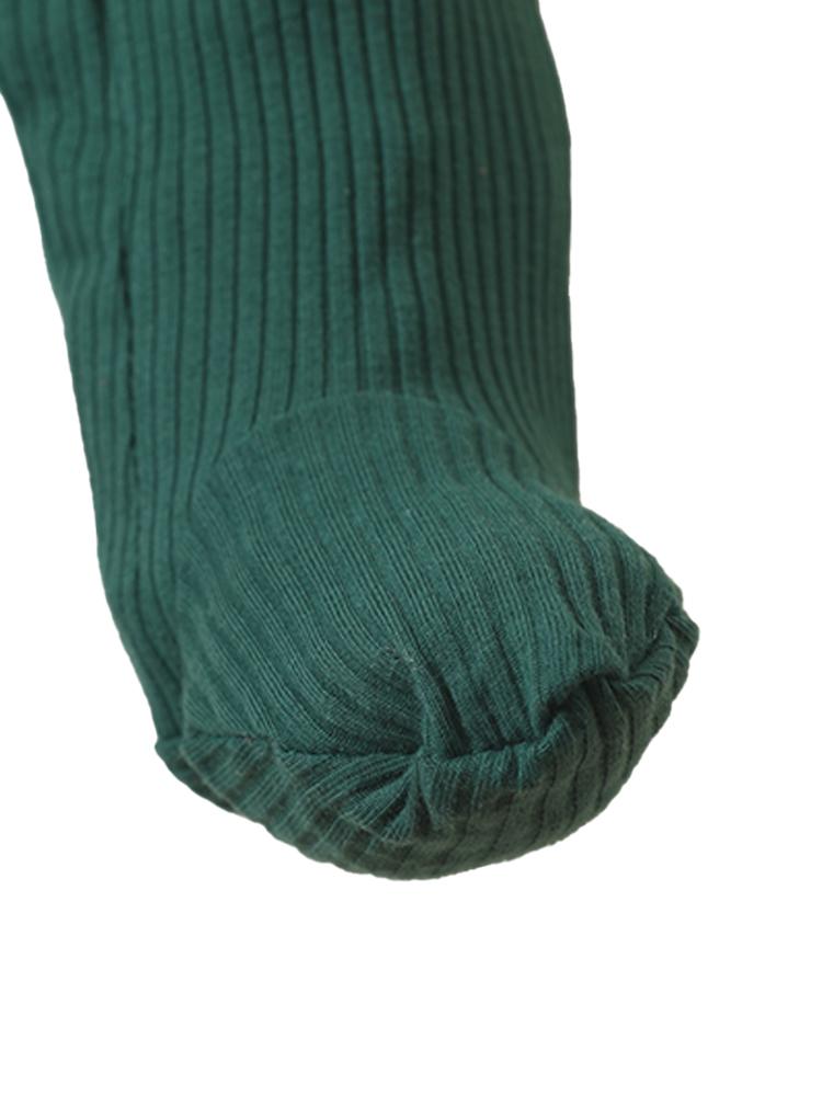 Dark Green Footed Ribbed Baby Zip Sleepsuit - 0-6 Months - Stylemykid.com