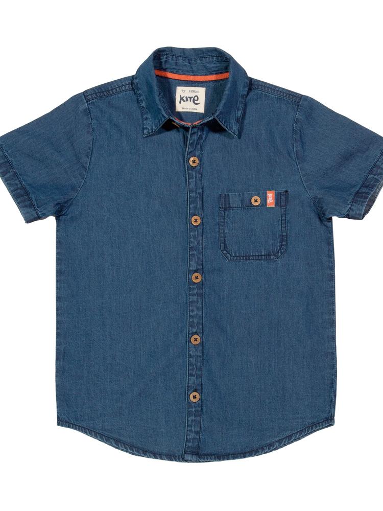 KITE Organic - Boys Blue Denim Short Sleeved Shirt - 5 to 6 years - Stylemykid.com
