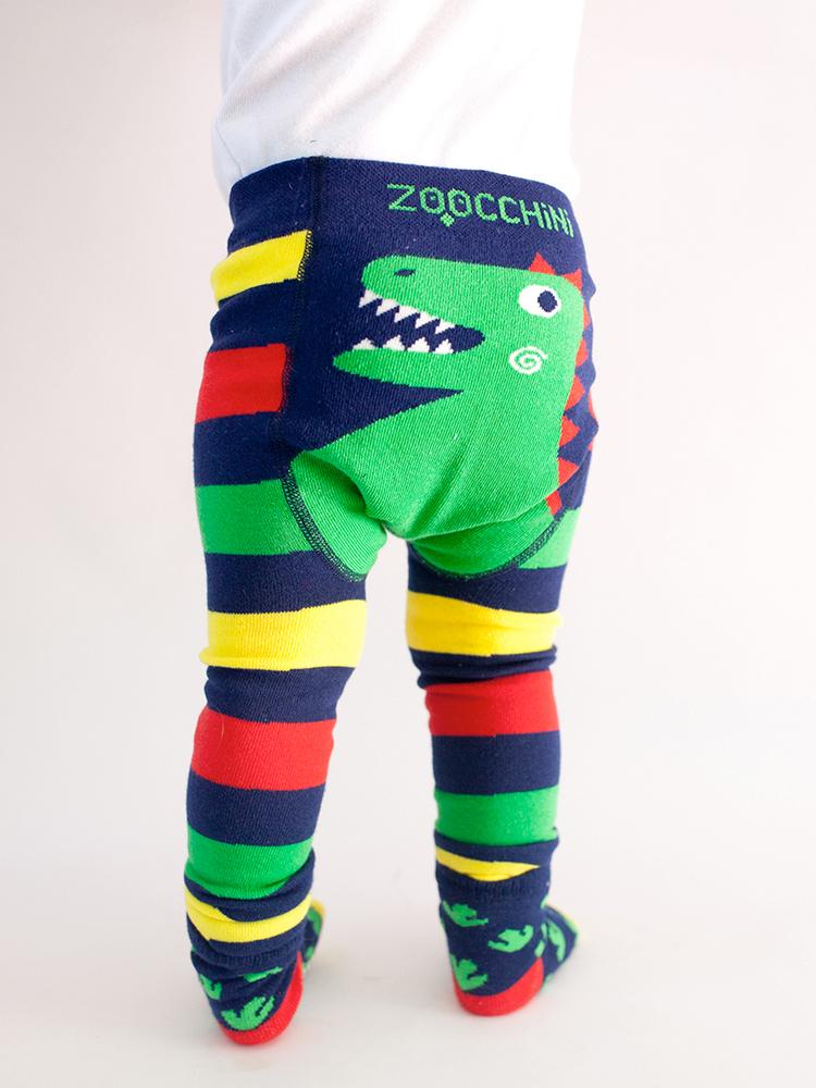 Zoocchini - Baby Leggings & Socks Set - Grip+Easy Comfort Crawlers - Devlin the Dinosaur - 12 to 18 Months - Stylemykid.com
