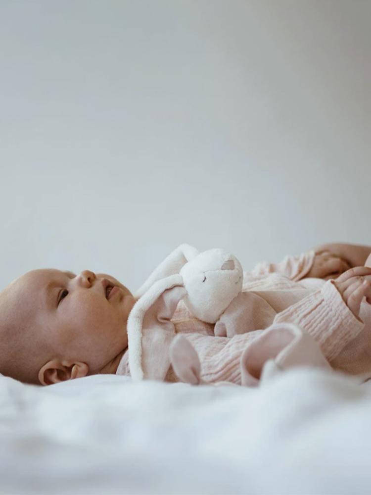Moonie DouDou Baby Comforter Cuddly Toy Bunny - Powder - Stylemykid.com