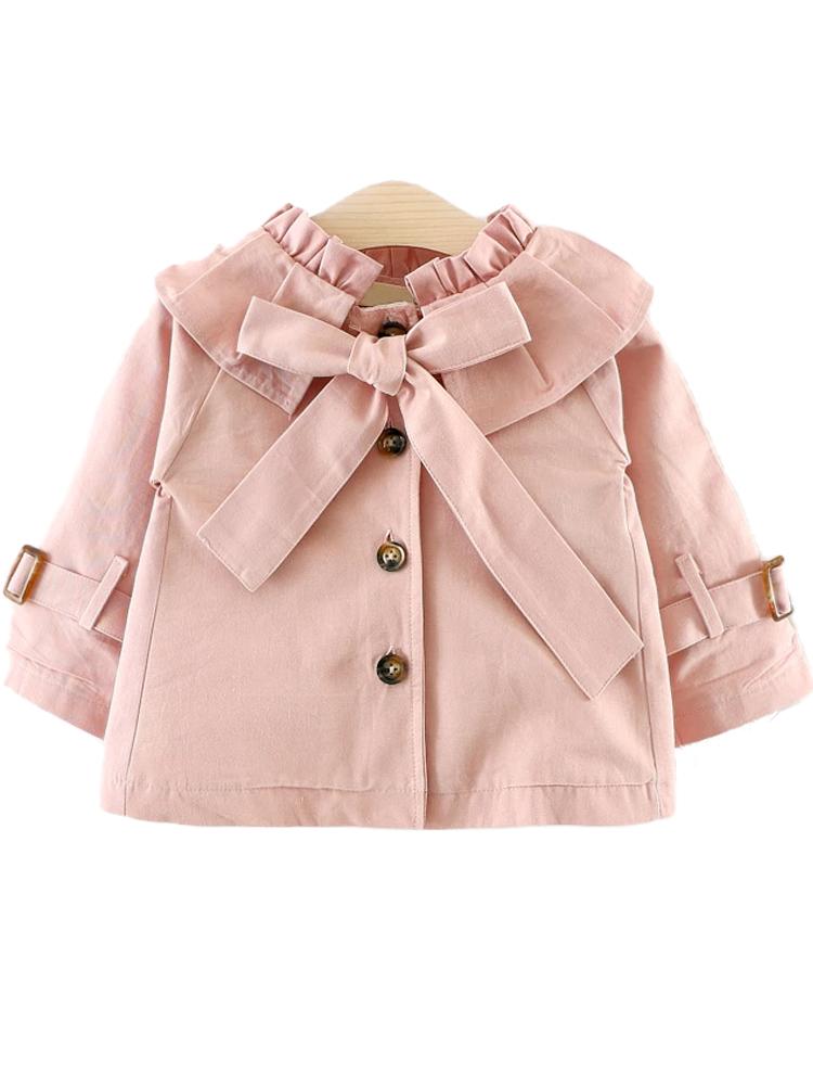 Girls Dusky Pink Mac with Frill Collar - 18-24 months - Stylemykid.com