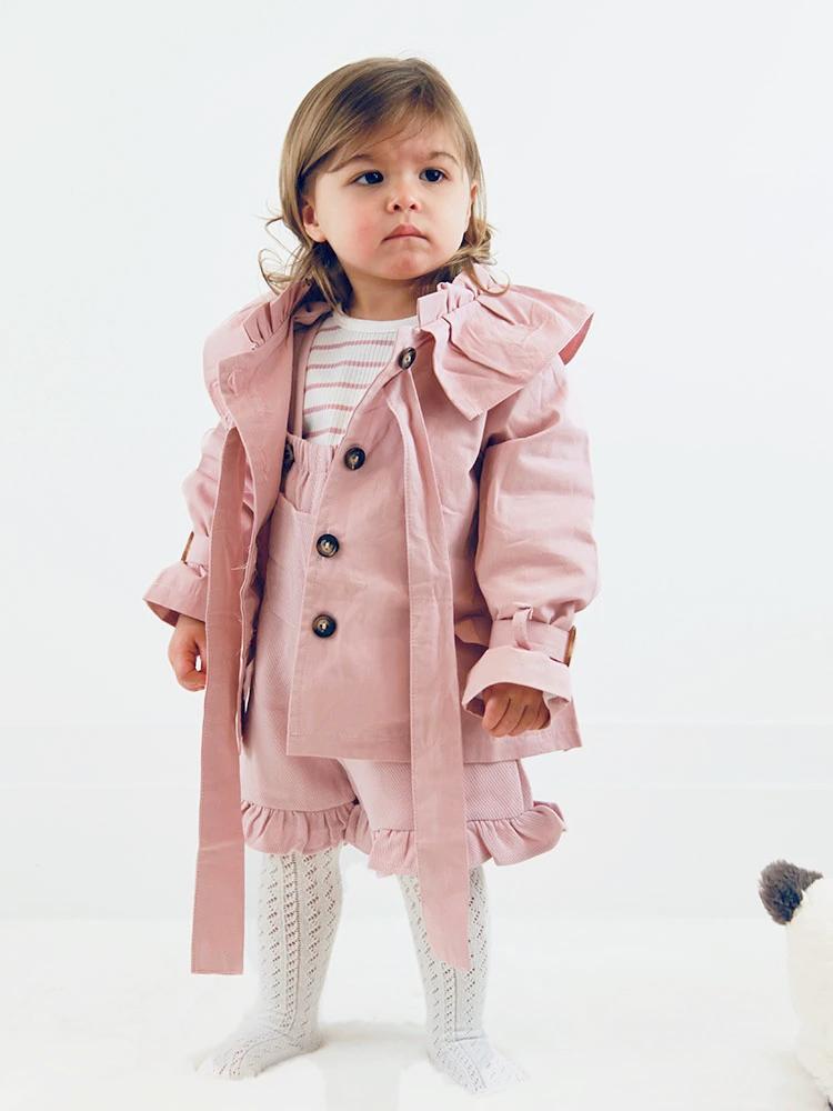 Girls Dusky Pink Mac with Frill Collar - 18-24 months - Stylemykid.com