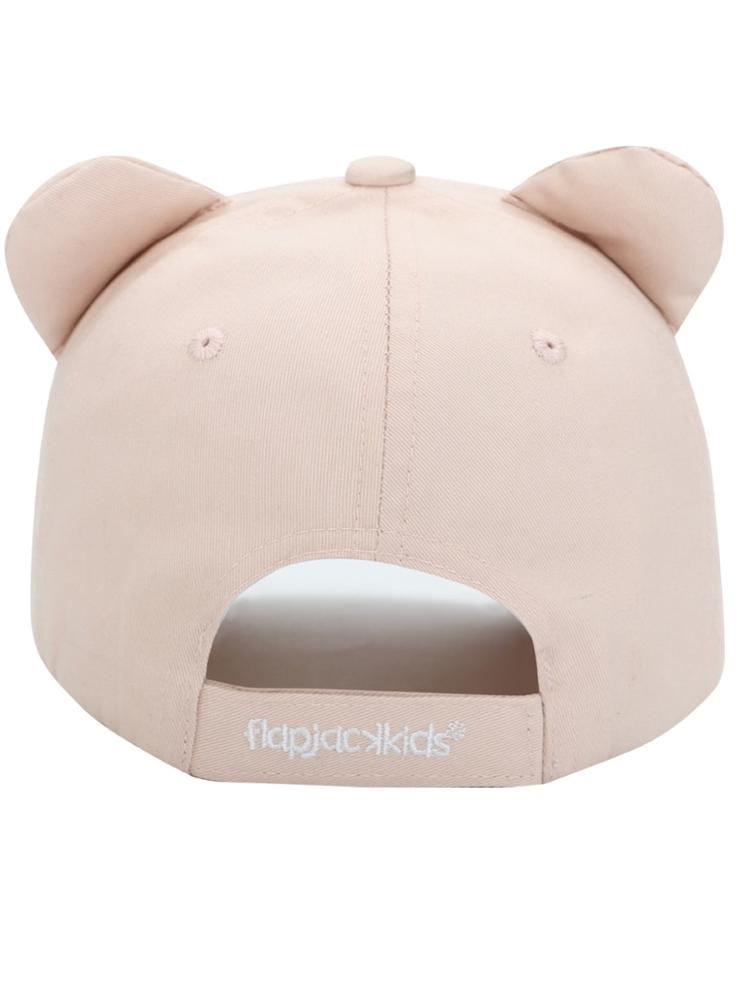 Flapjack Kids - Girls Baseball Cap - Leopard with 3D Ears & Embroidered Face - Pink - Stylemykid.com