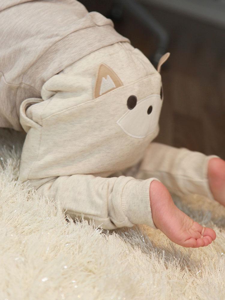 Foxy Bum Baby Joggers with Stick Up Ears - Beige - 18 to 24 months - Stylemykid.com