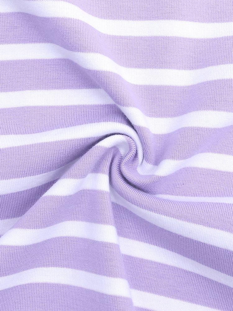 Peeking Giraffe Purple Striped Short Sleeve Girls Dress - 12M to 4Y - Stylemykid.com
