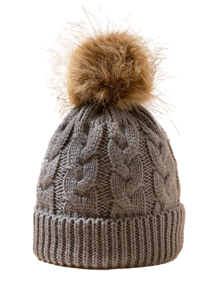 Steel Grey Kids Woollen Bobble Hat - 0-3 Years - Stylemykid.com