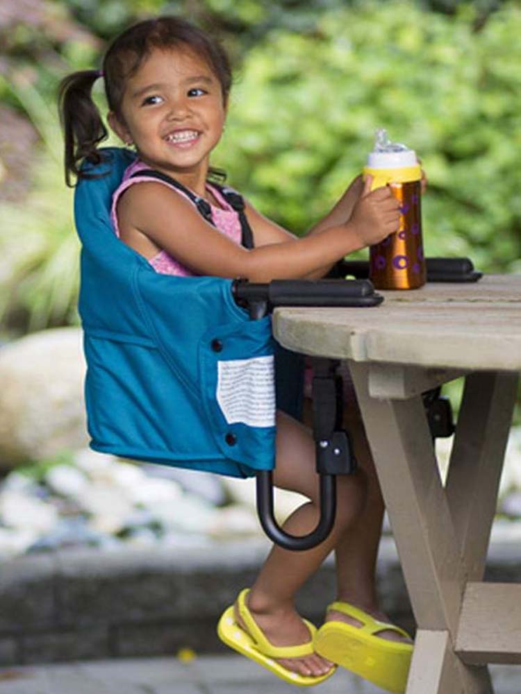 Guzzie & Guss Portable Perce High Chair - Hook On High Chair in Aqua Blue - Stylemykid.com