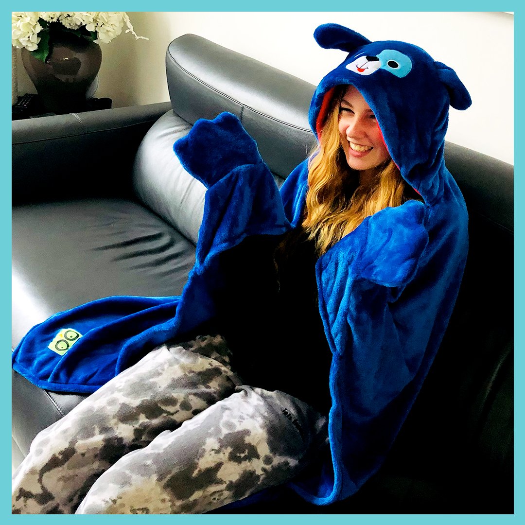 Zoocchini - Kids Large Wearable Hooded Blanket - Blue Dog - Age 3+ - Stylemykid.com