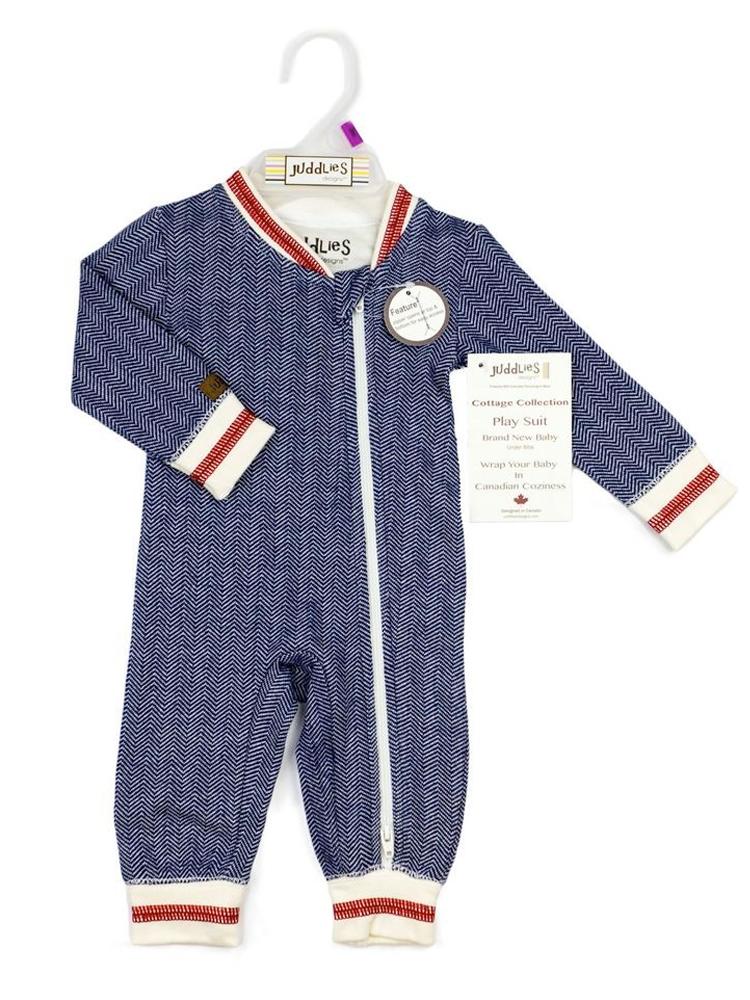 Juddlies - Organic Lake Blue Baby Sleepsuit / Playsuit - Newborn to 3 M - Stylemykid.com