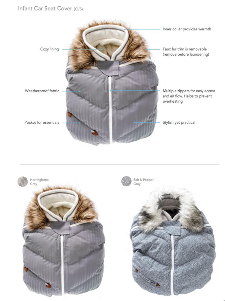 Juddlies - Infant Car Seat Cover in Salt & Pepper Grey 0-12 Months - Stylemykid.com