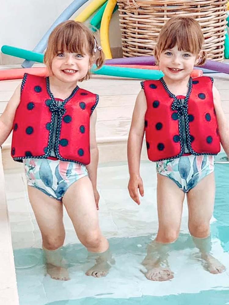 Konfidence Kids - Girls Buoyancy Swim Vest Jacket - Ladybird Pink Polka - 18 months to 3 years - Stylemykid.com