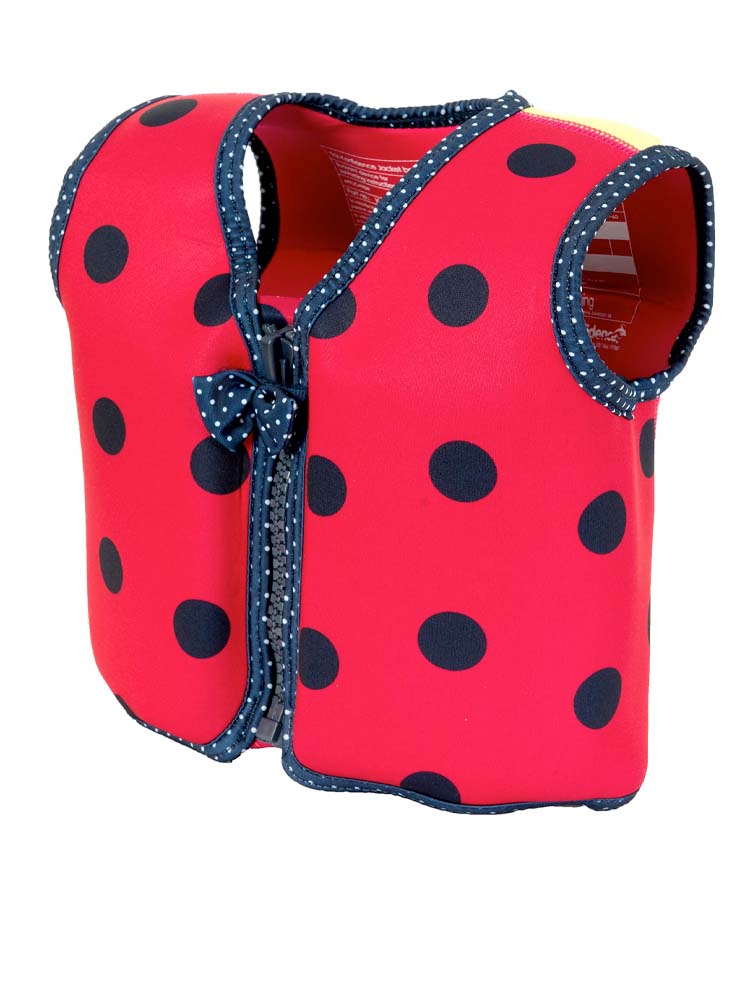 Konfidence Kids - Girls Buoyancy Swim Vest Jacket - Ladybird Pink Polka - 18 months to 3 years - Stylemykid.com