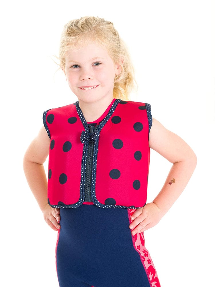 Konfidence Kids - Girls Buoyancy Swim Vest Jacket - Ladybird Pink Polka - 18 months to 3 years - Stylemykid.com