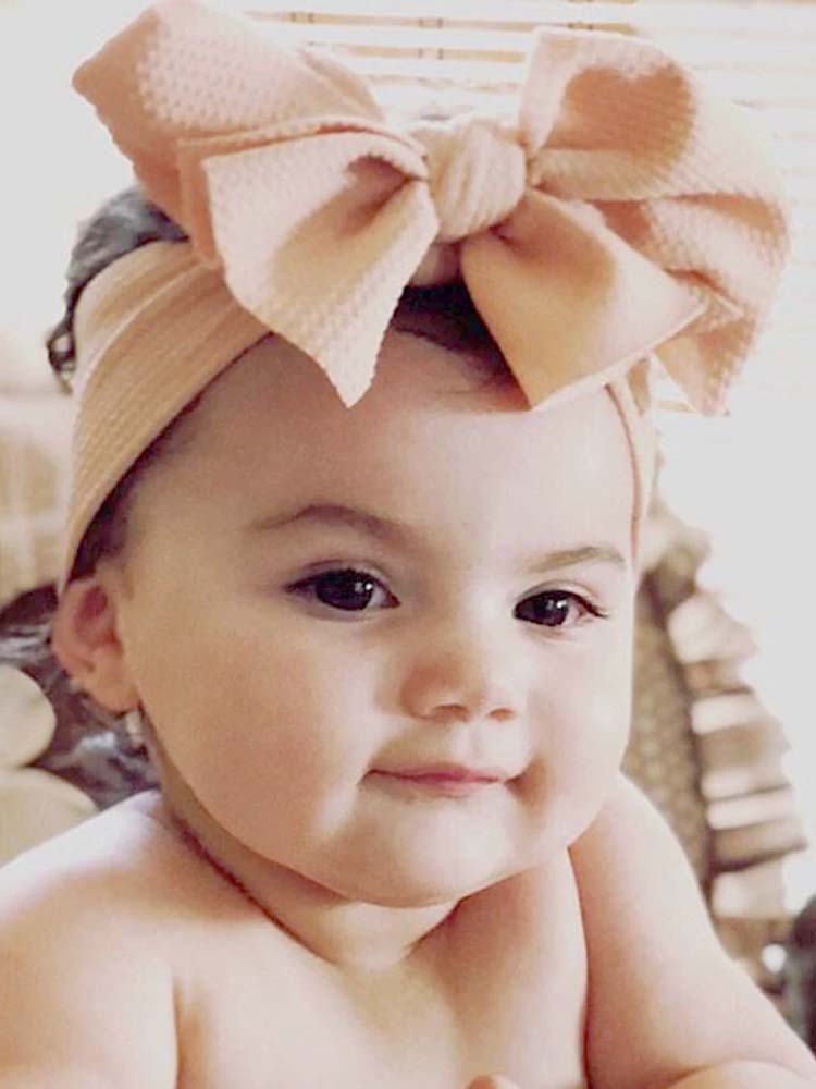 Baby Wisp - Giant Lana Bow Headband - Dusky Rose - Stylemykid.com