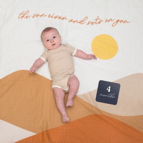 Lulujo - Single Cotton Swaddle & Cards - Sun Rises - Stylemykid.com