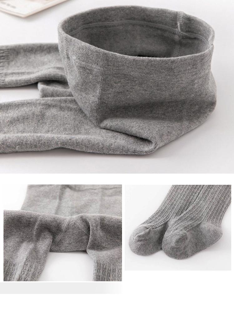 Girls Ribbed Knit Tights - Beige 3 to 5 years - Stylemykid.com
