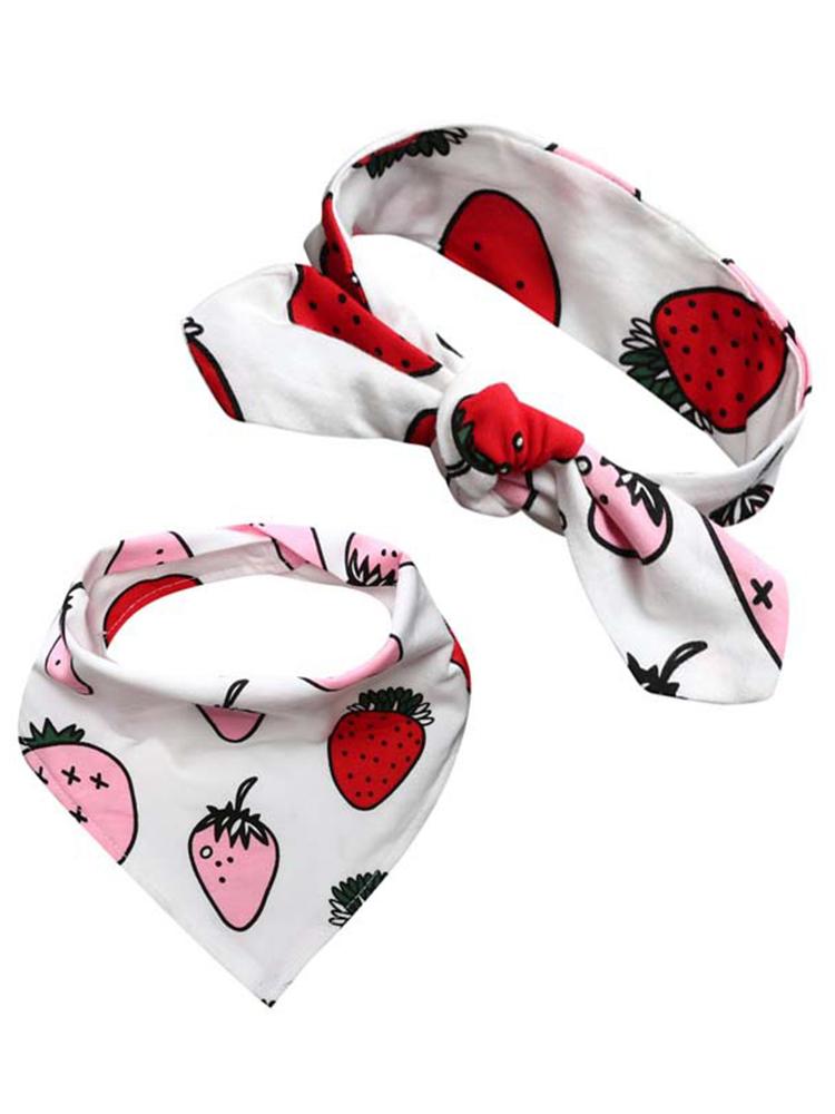 Girls Headband & Bib Set - Strawberry 0-2Y - Stylemykid.com