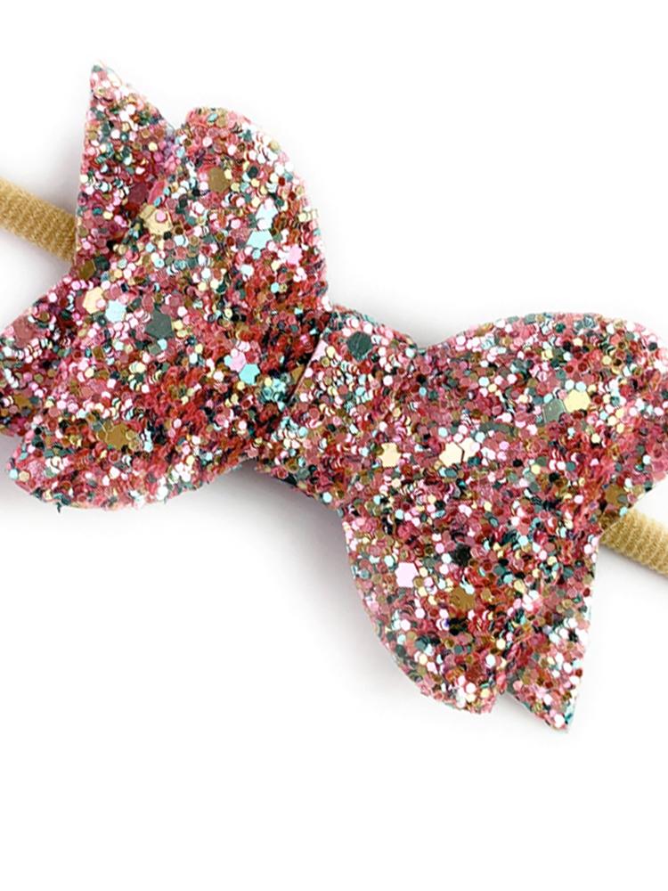 Baby Wisp - Courtney Bow Headband - Pink Glitter - Stylemykid.com