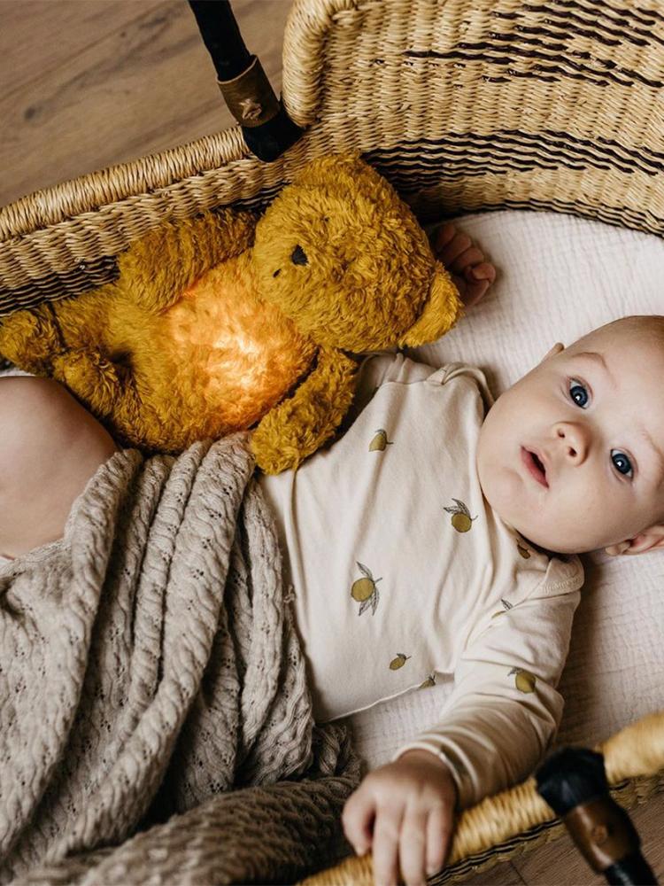 Moonie - Humming Friend Bear Nightlight & Sleeping Aid - Mustard - Stylemykid.com