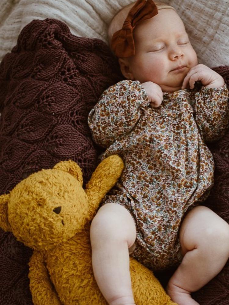 Moonie - Humming Friend Bear Nightlight & Sleeping Aid - Mustard - Stylemykid.com